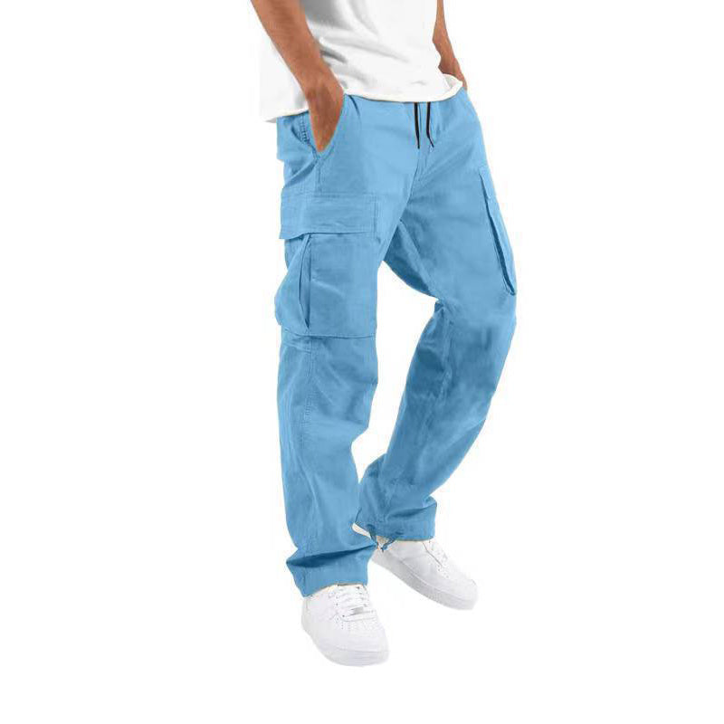 Men's Drawstring Multi-Pocket Casual Pants