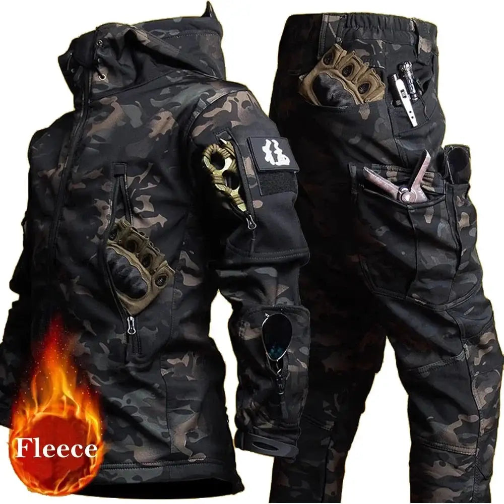 Outdoor Fleece Warm Winter Jacket and Pants Set