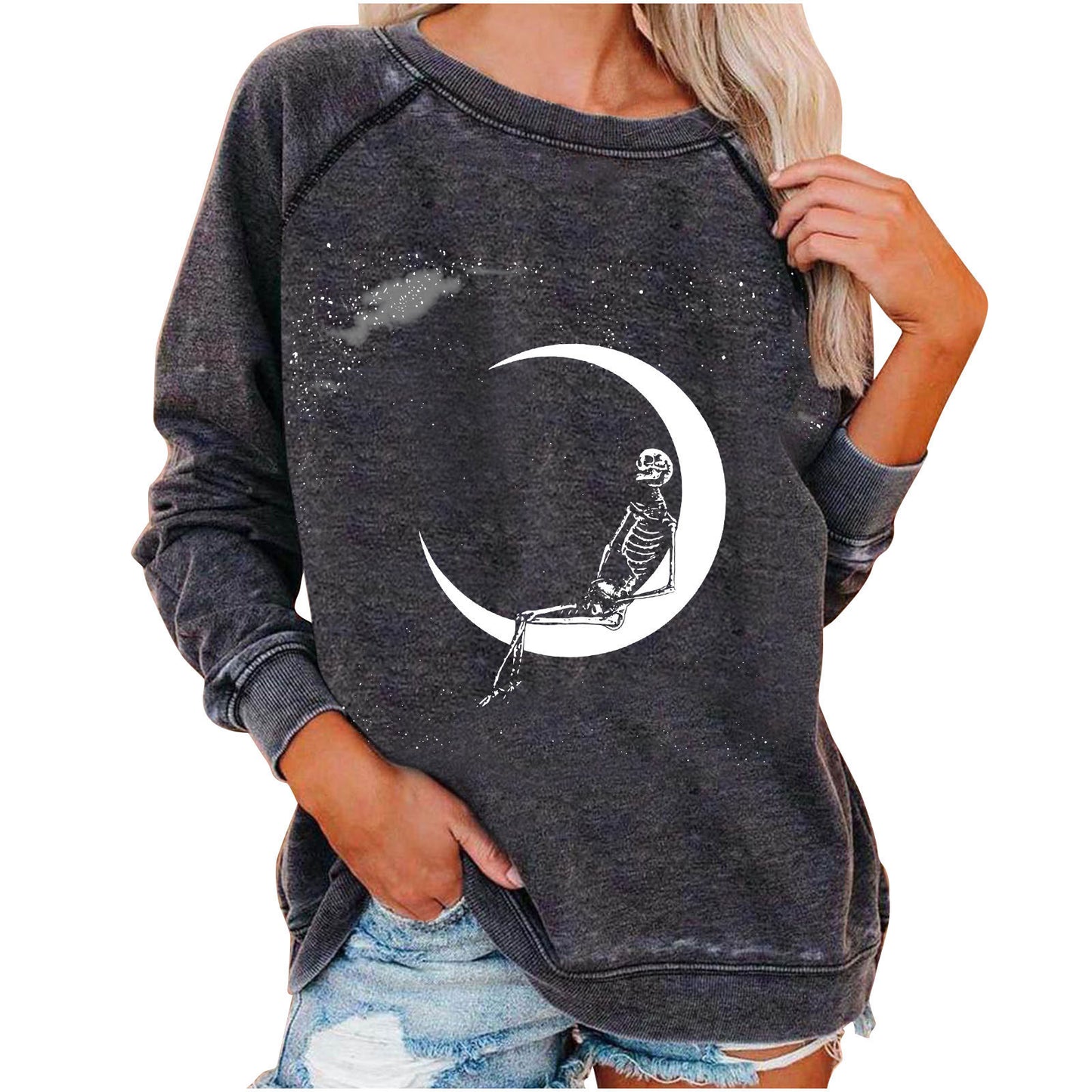 Halloween Skulleton Sweatshirt for Women