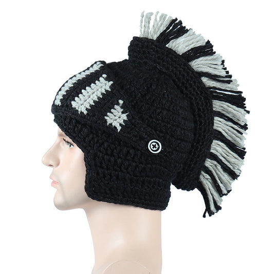 Hand-woven knitted hat