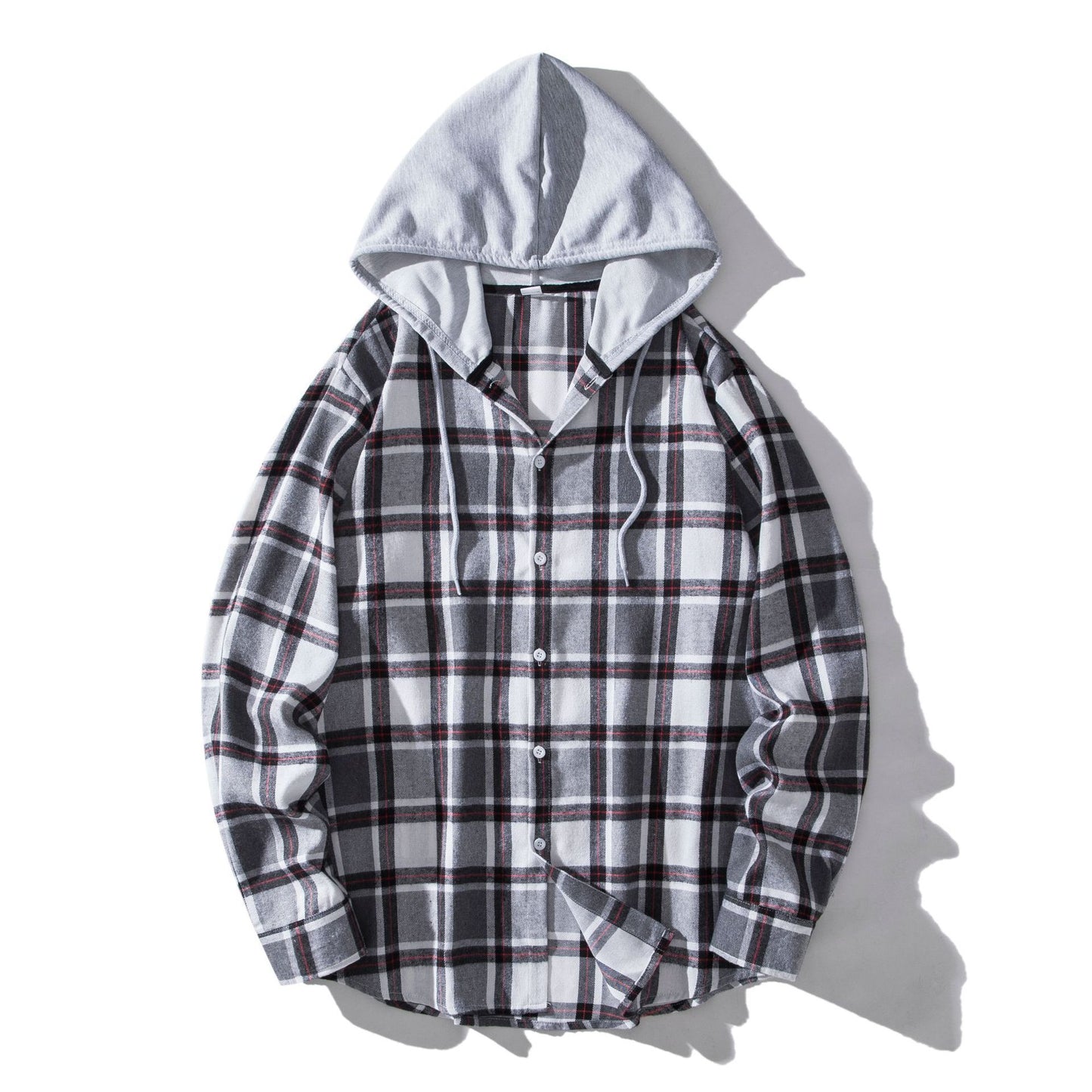 Men's Plaid Hooded Shirt