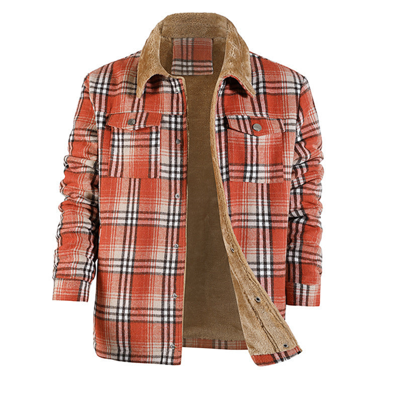 Men's Plaid Flannel Coat