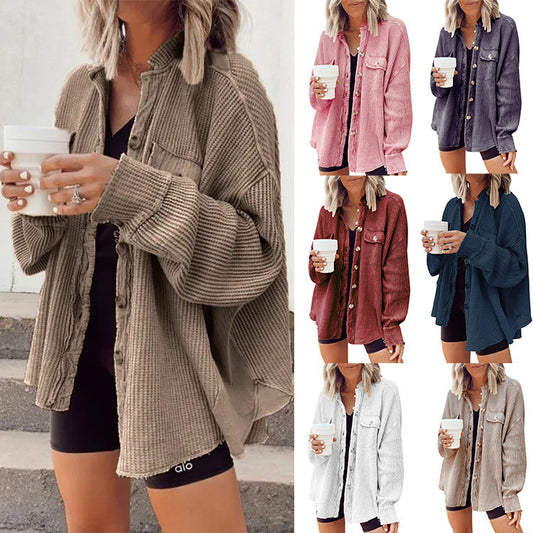 Button-up Long Sleeve Jacket Sweater