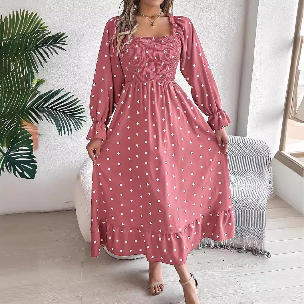 Polka Dot Long Sleeve Dress