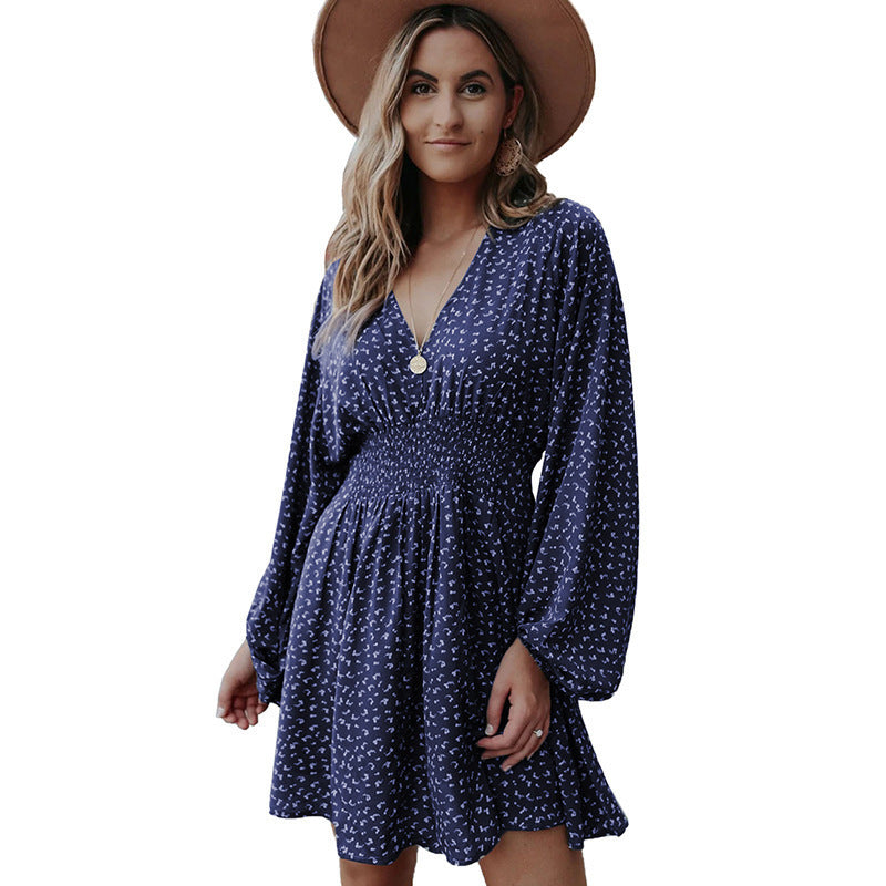 Pullover V-neck Long Sleeve Dress