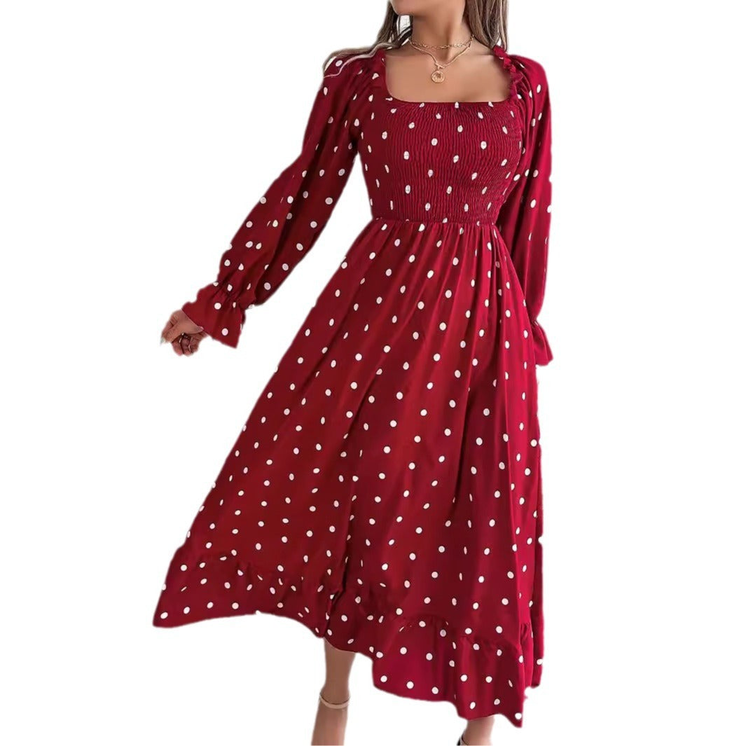 Polka Dot Long Sleeve Dress