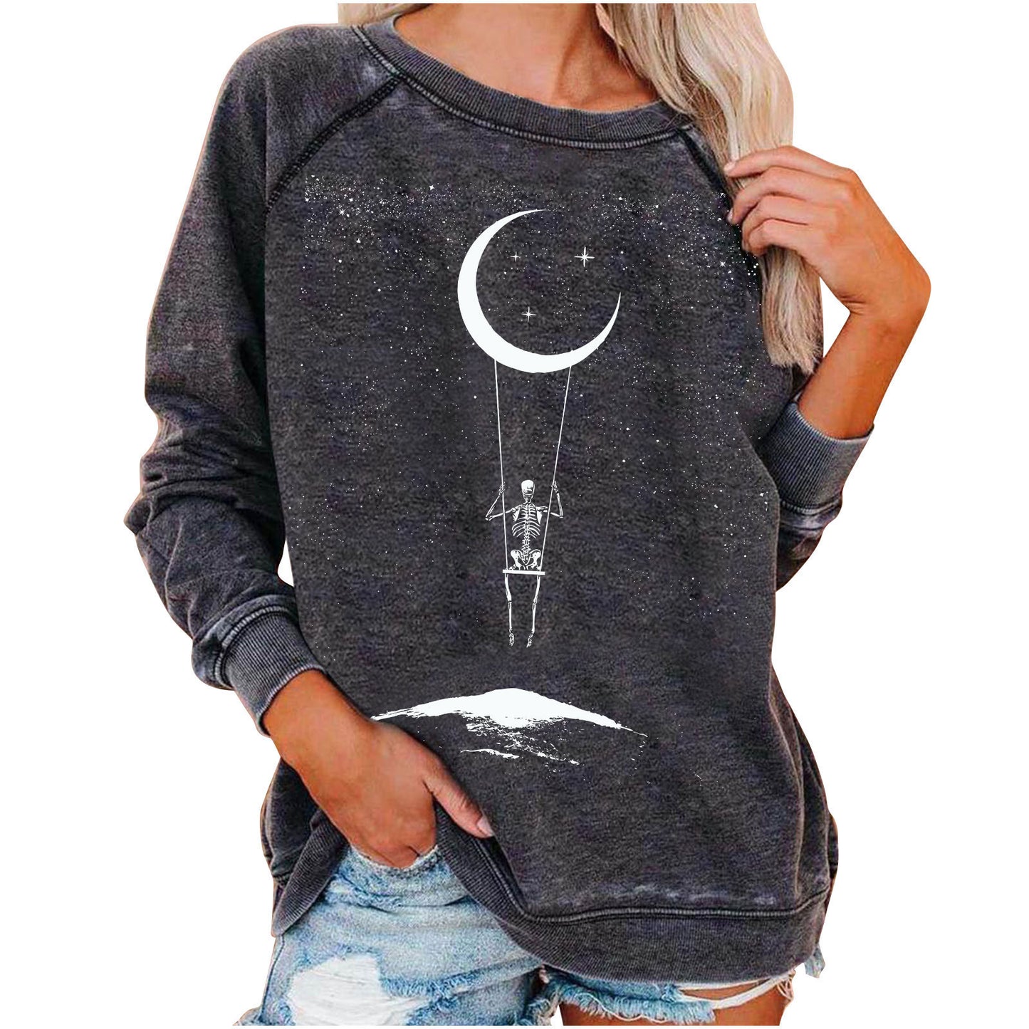 Halloween Skulleton Sweatshirt for Women