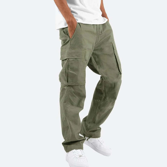 Men's Drawstring Multi-Pocket Casual Pants