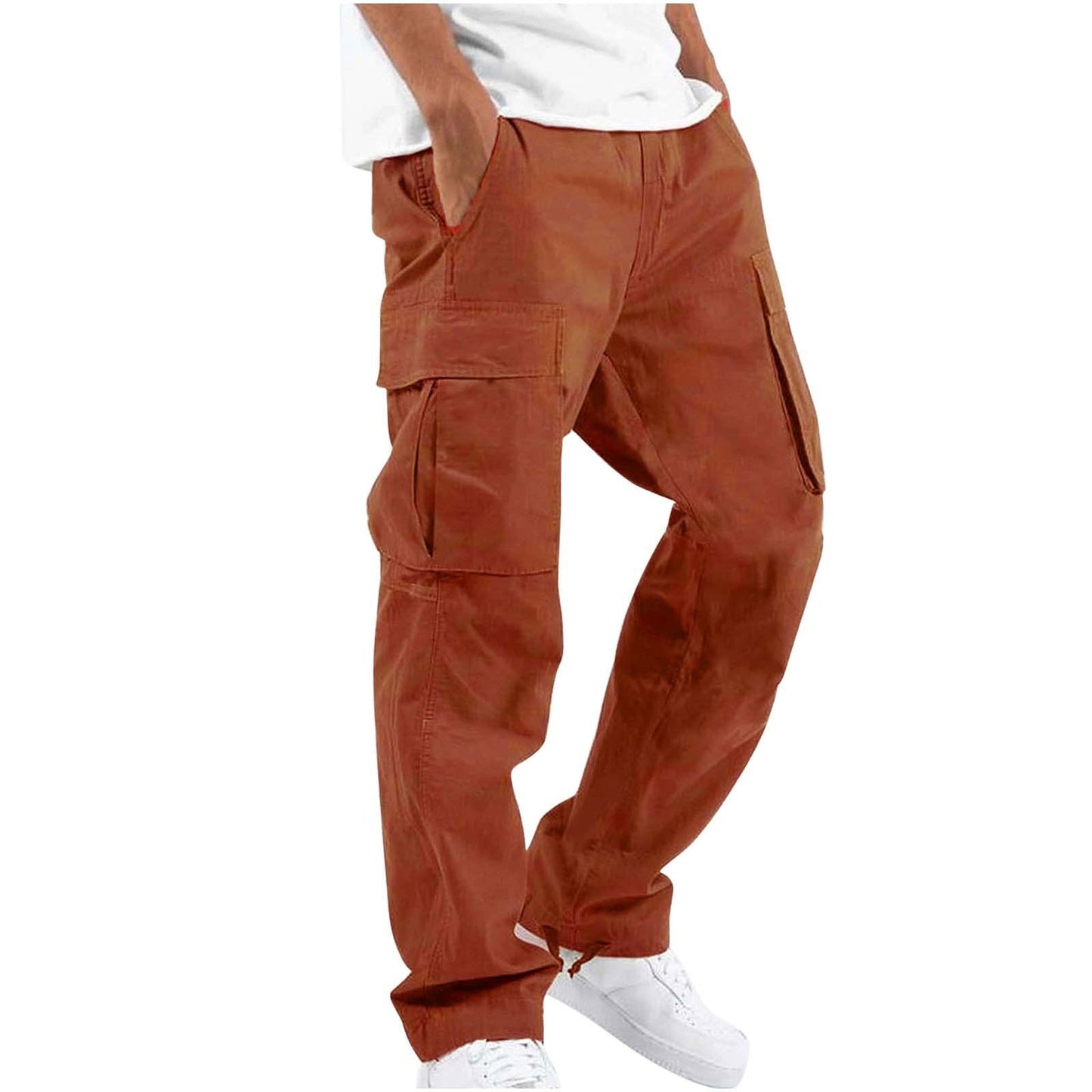 Men's Drawstring Multi-Pocket Casual Pants