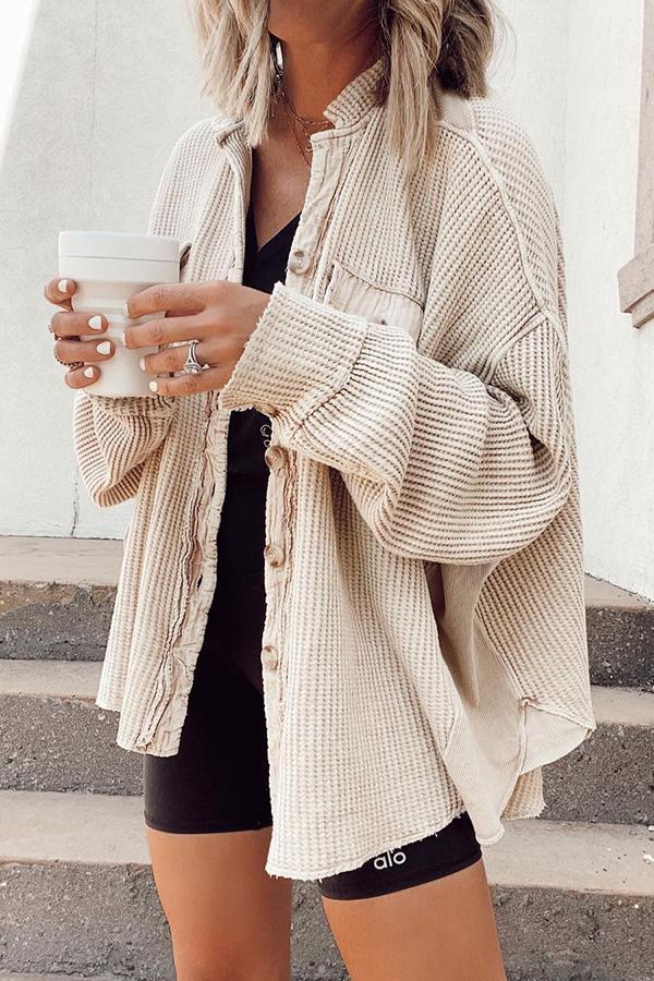 Button-up Long Sleeve Jacket Sweater