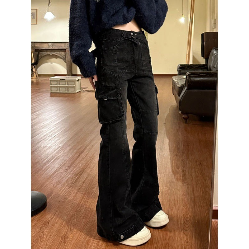 Straight Legged High Waist Wide Leg Pants