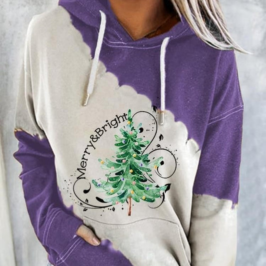 Hooded Pullover Christmas Tree Sweater