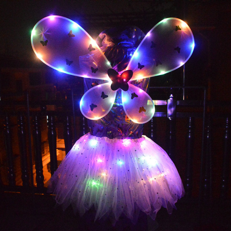 Glowing Butterfly costume 4-piece Set