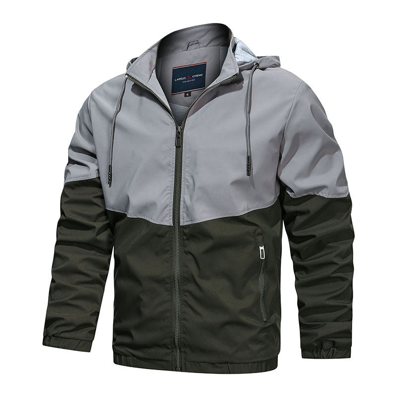 Hooded Stand Collar Casual Men's Jacket