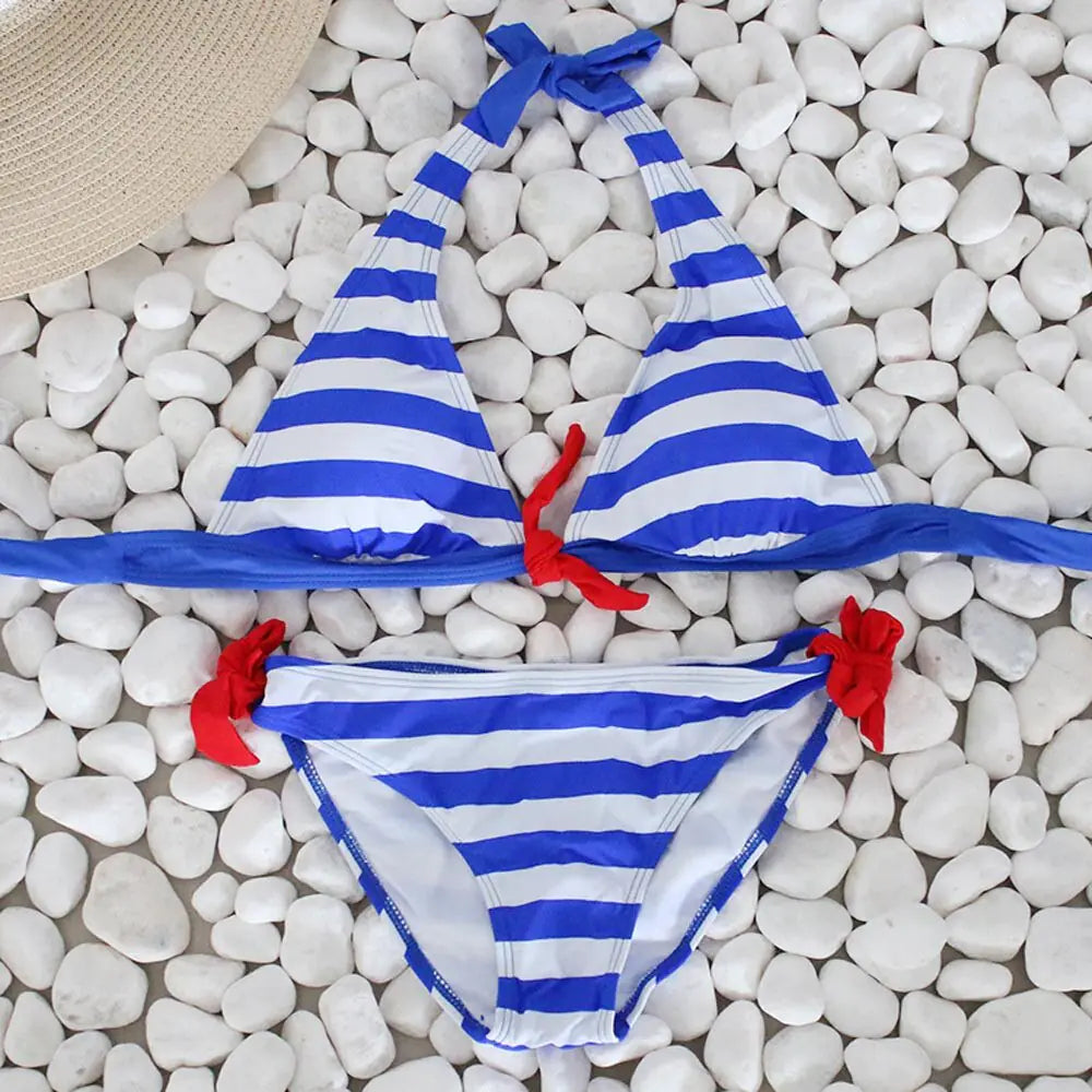 Women's Striped Bikini Swimwear