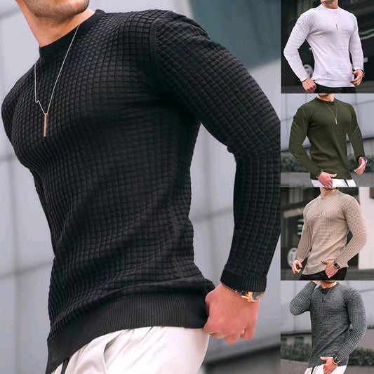 Men's Cotton Crew-neck Pullover Long-sleeved