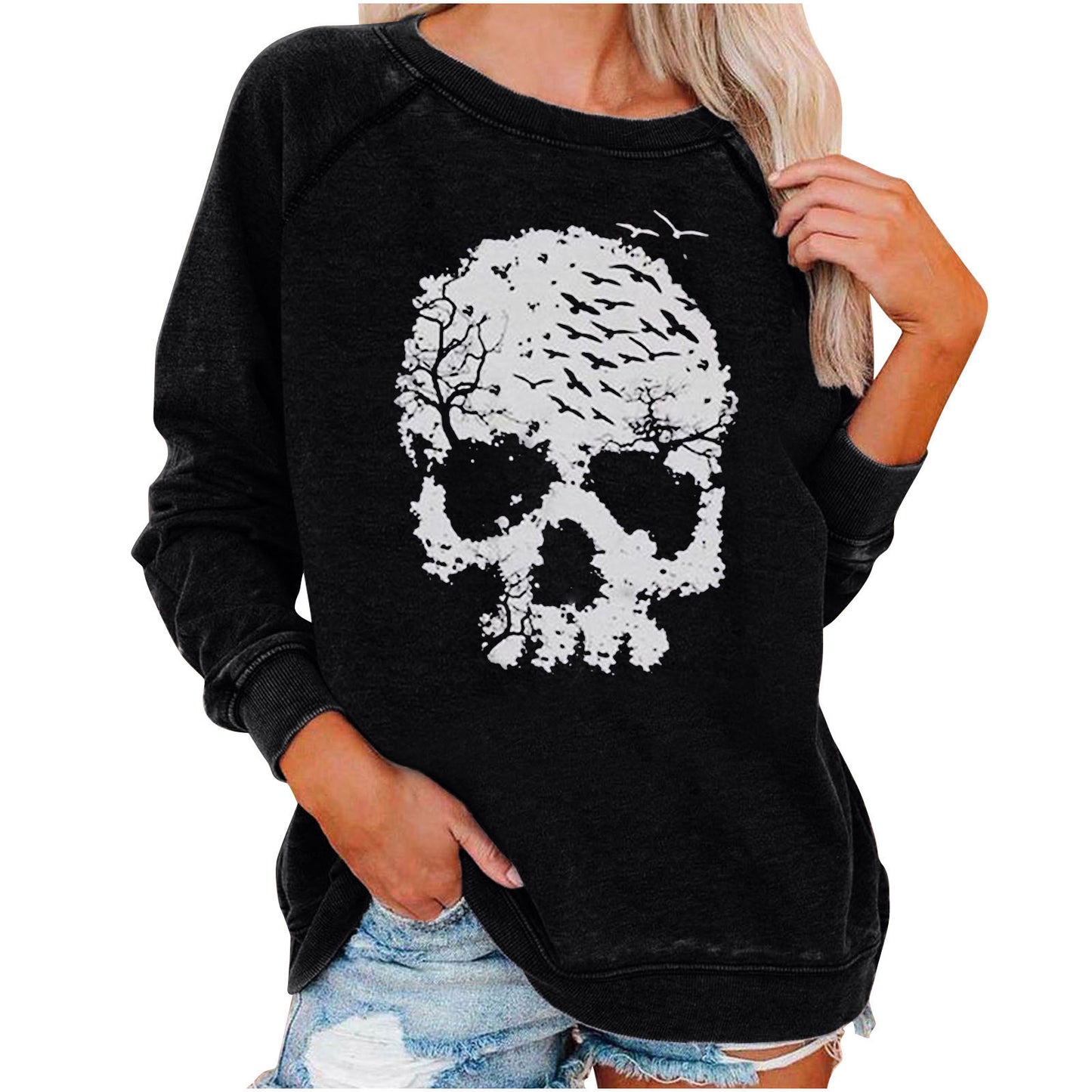 Halloween Skulleton Sweatshirt for Women