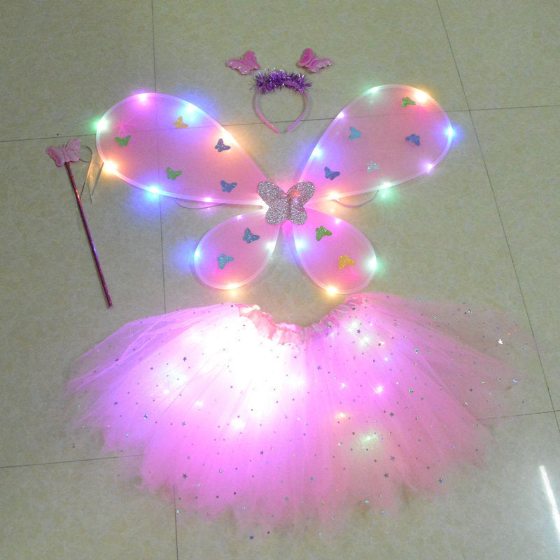 Glowing Butterfly costume 4-piece Set