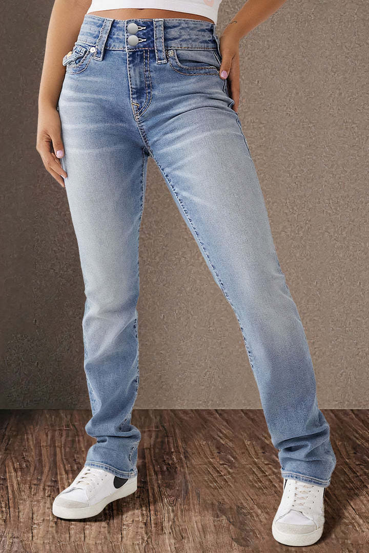 Women's High Waist Comfort Washed Denim Jeans