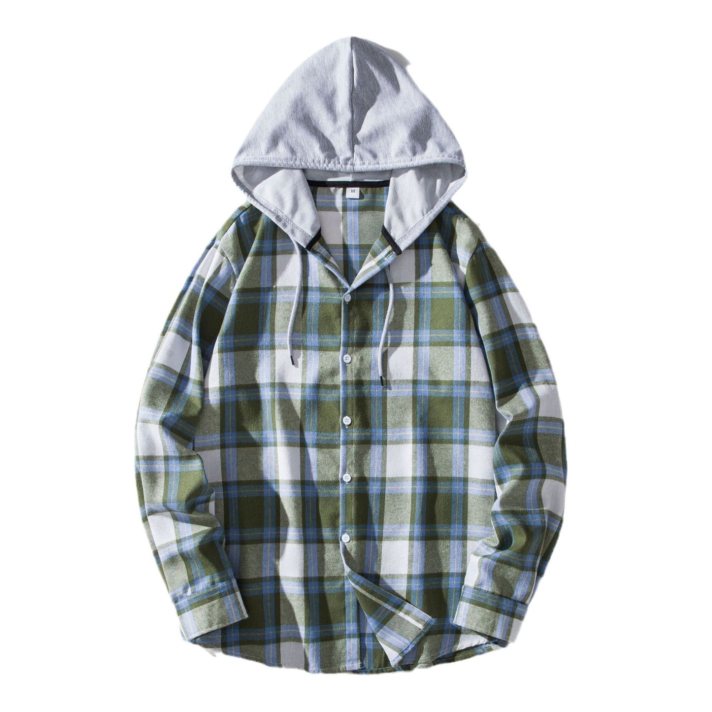 Men's Plaid Hooded Shirt