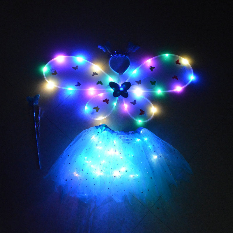 Glowing Butterfly costume 4-piece Set