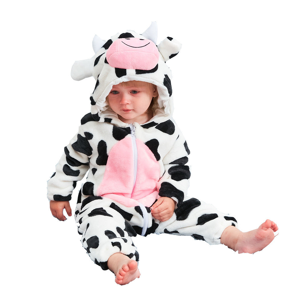 Flannel Cow Crawler Jumpsuit