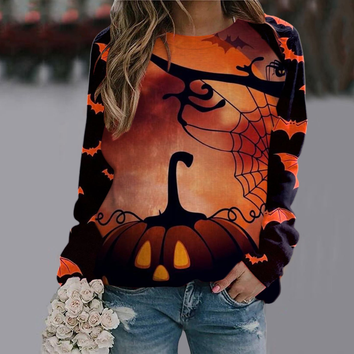 Women's Long Sleeve Spooky T-shirt