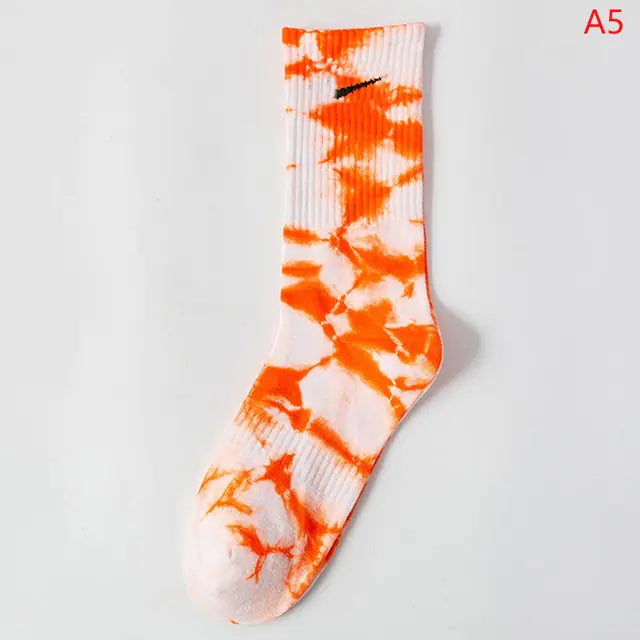 Women Tie-Dye Middle Tube Socks