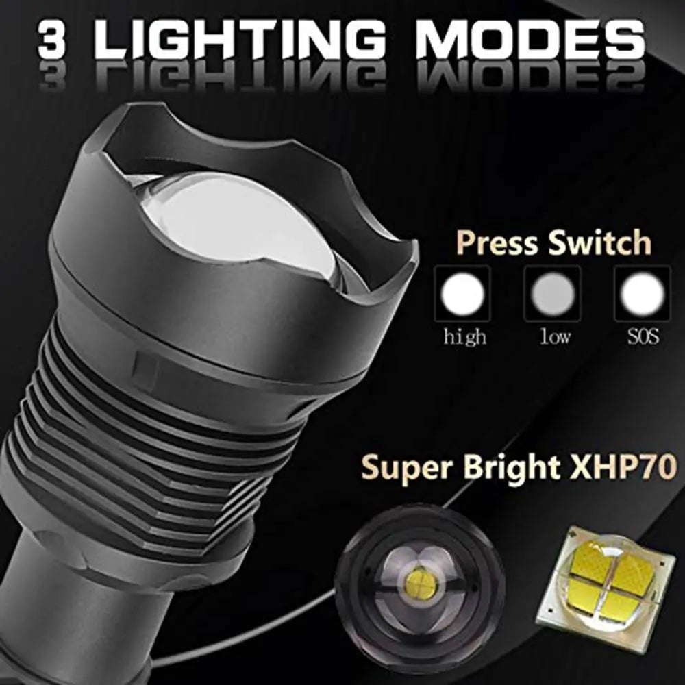 Most Powerful LED Flashlight XHP50/XHP70