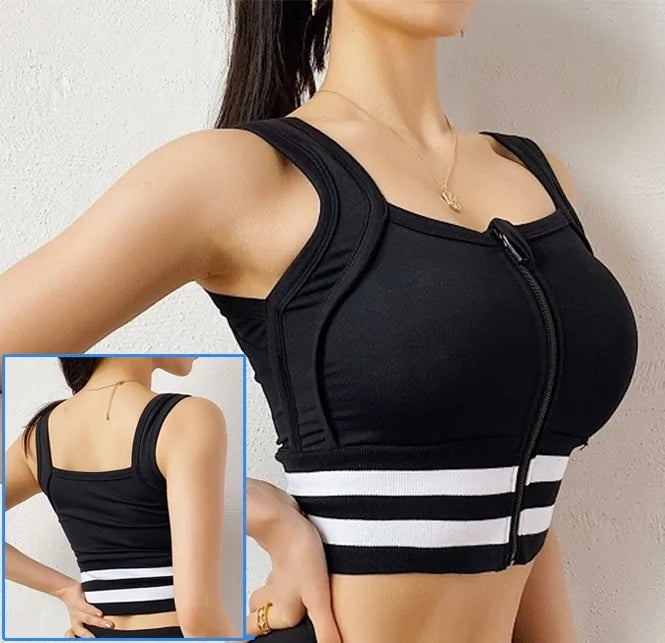 Front Zipper Sports Bra