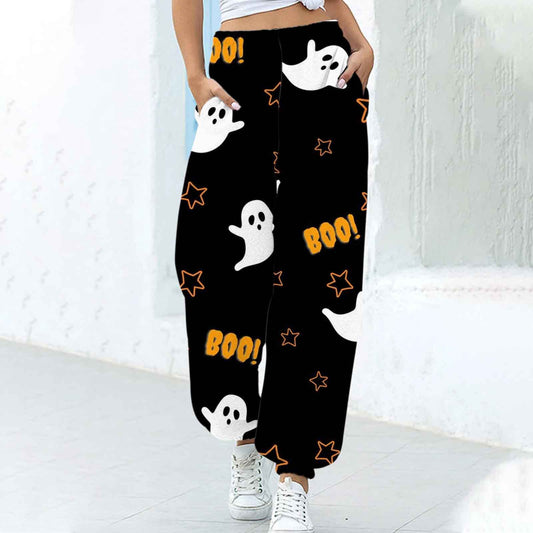 Women's Loose Fit Halloween Ankle Banded Pants 10 styles