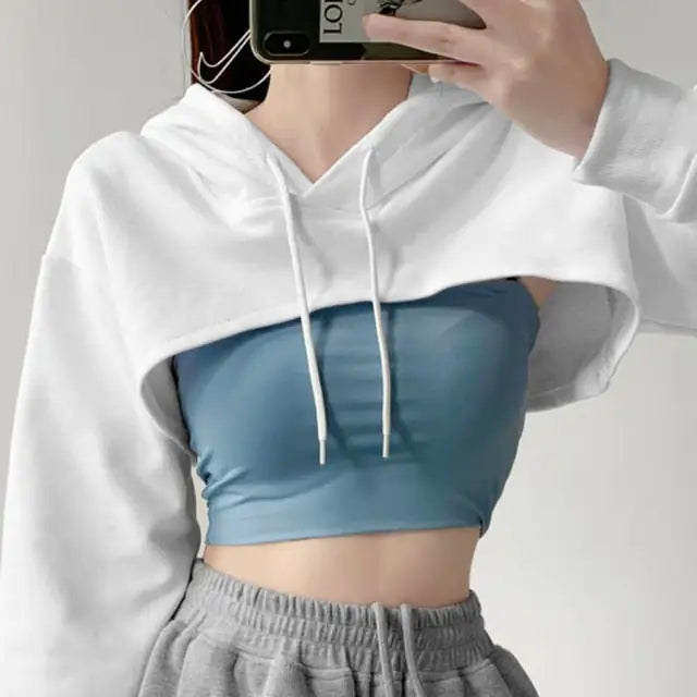 Cut Out Crop Hoodie