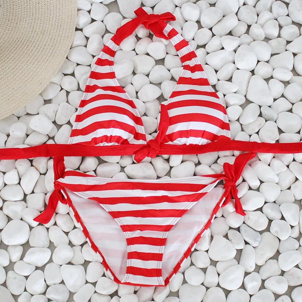 Women's Striped Bikini Swimwear