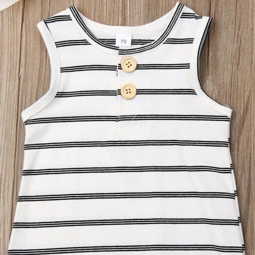 Baby Striped Romper: Sleeveless Summer Outfit