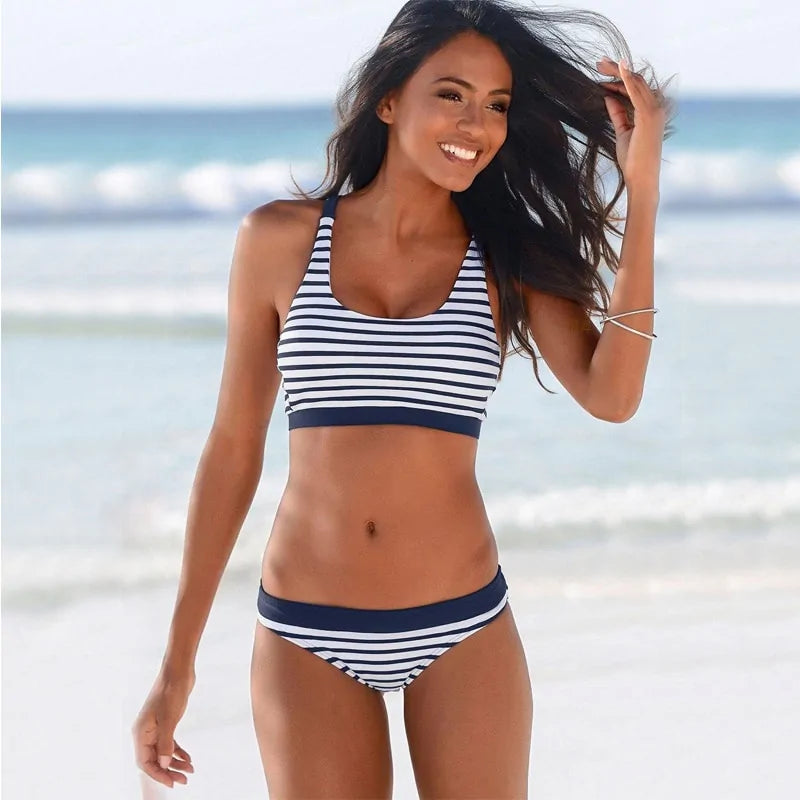 Women's Striped Bikini Set