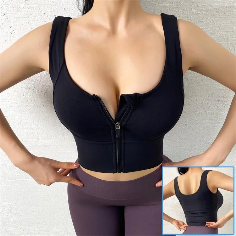 Front Zipper Sports Bra