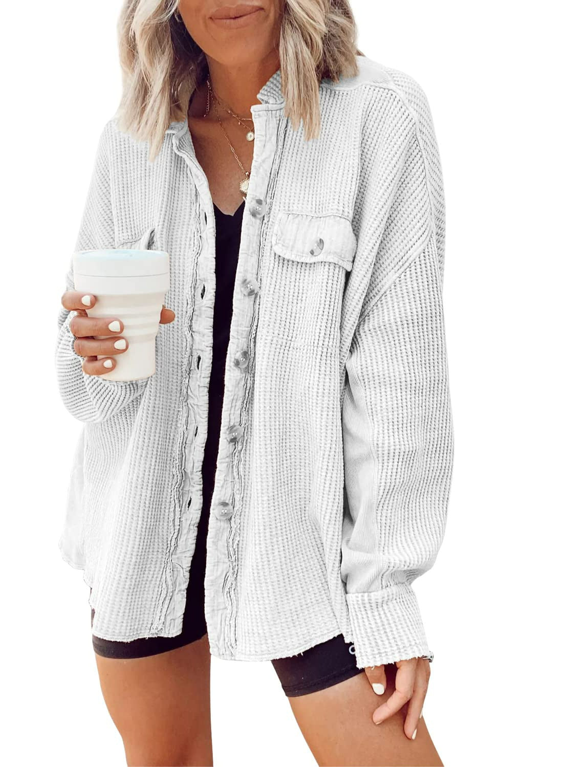 Button-up Long Sleeve Jacket Sweater