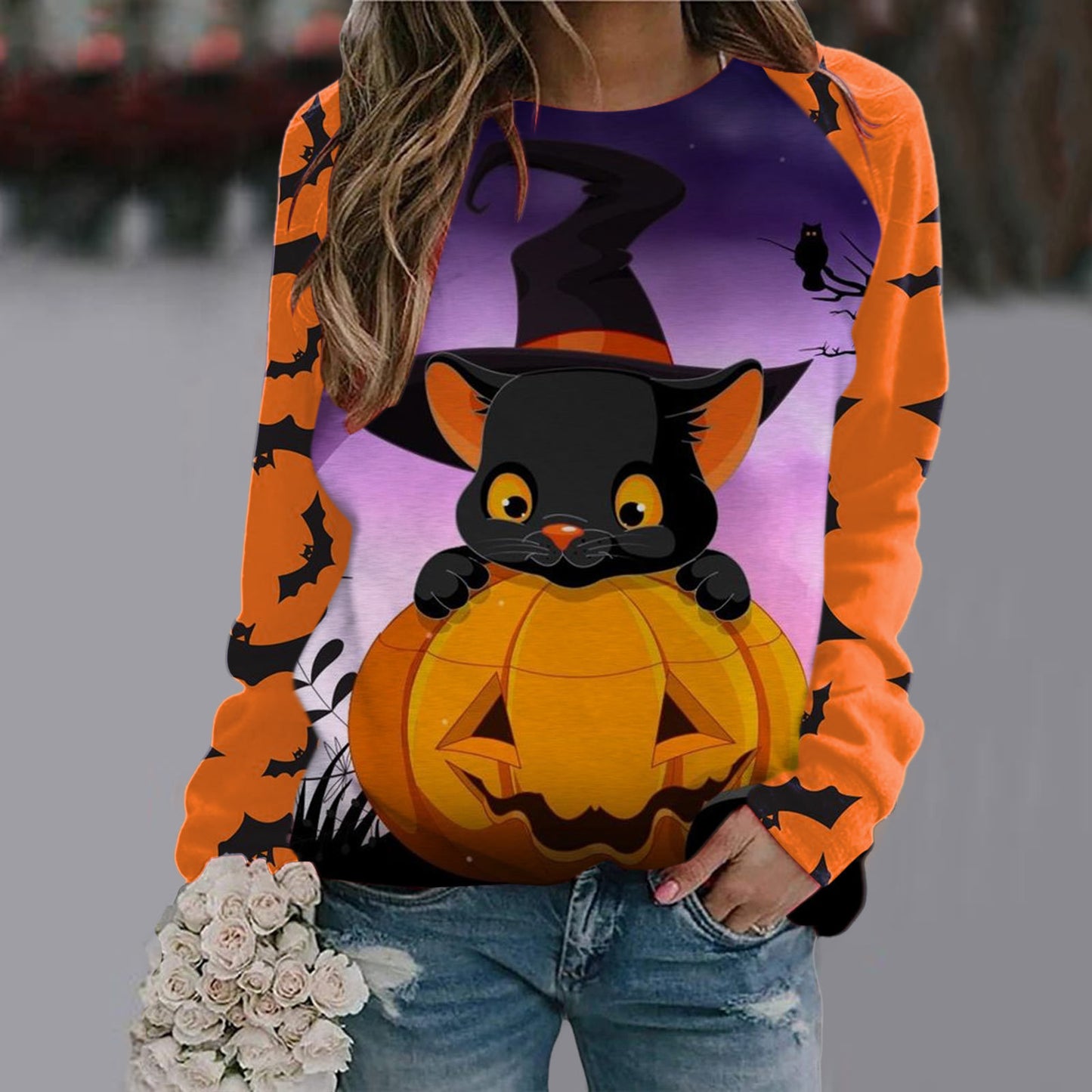 Women's Long Sleeve Halloween T-shirt- 11 Styles