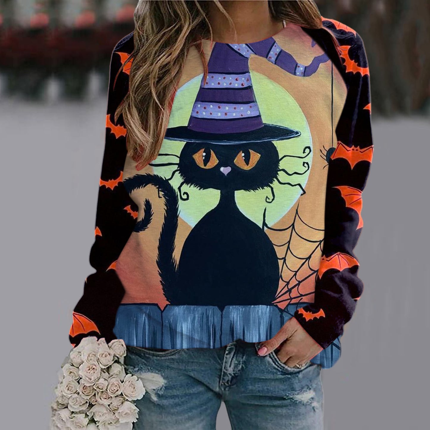 Women's Long Sleeve Halloween T-shirt- 11 Styles