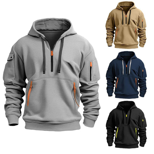 Zip Multi-pocket Pullover Sports Sweatshirt Jacket