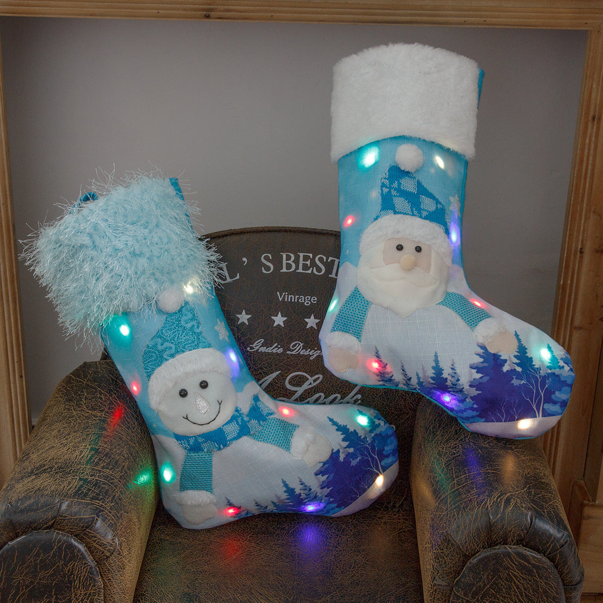 Light Up Large Christmas Socks Stockings