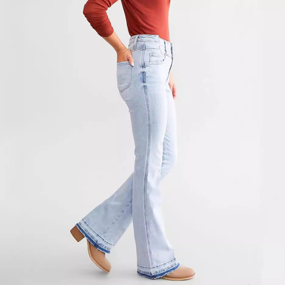 Women's High Waist Elastic Denim Jeans