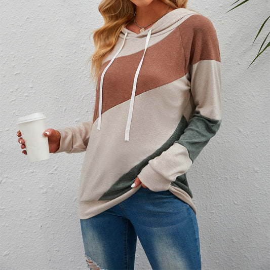 Women's Loose Fit Long Sleeved Hooded Sweater