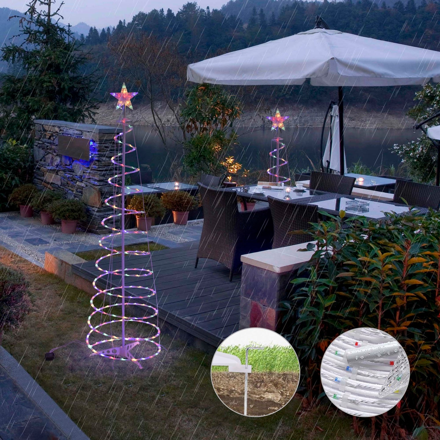 LED Spiral Christmas Tree Light Decoration