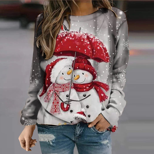 Snowman/Elephant Crew Neck Sweatshirt