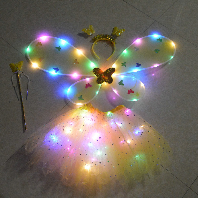 Glowing Butterfly costume 4-piece Set