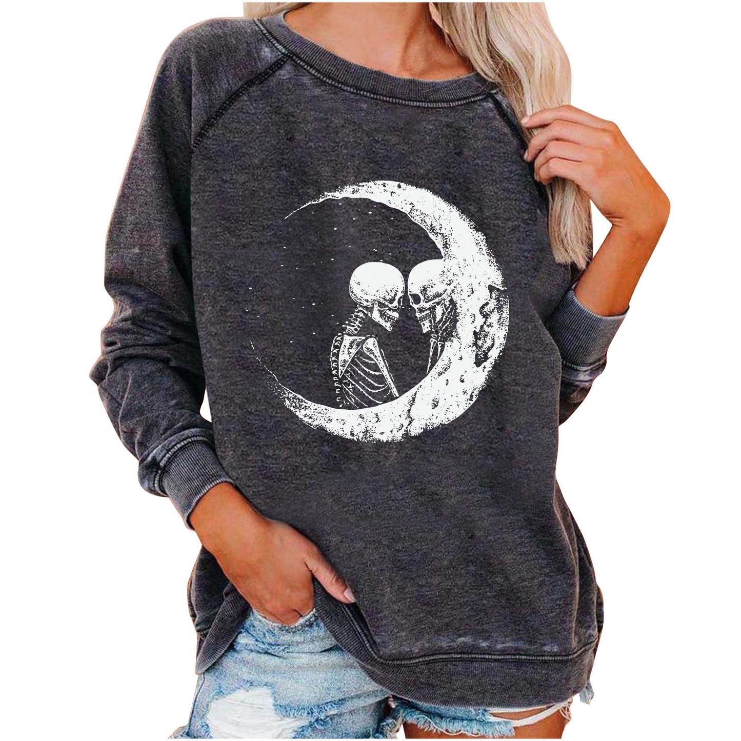 Halloween Skulleton Sweatshirt for Women