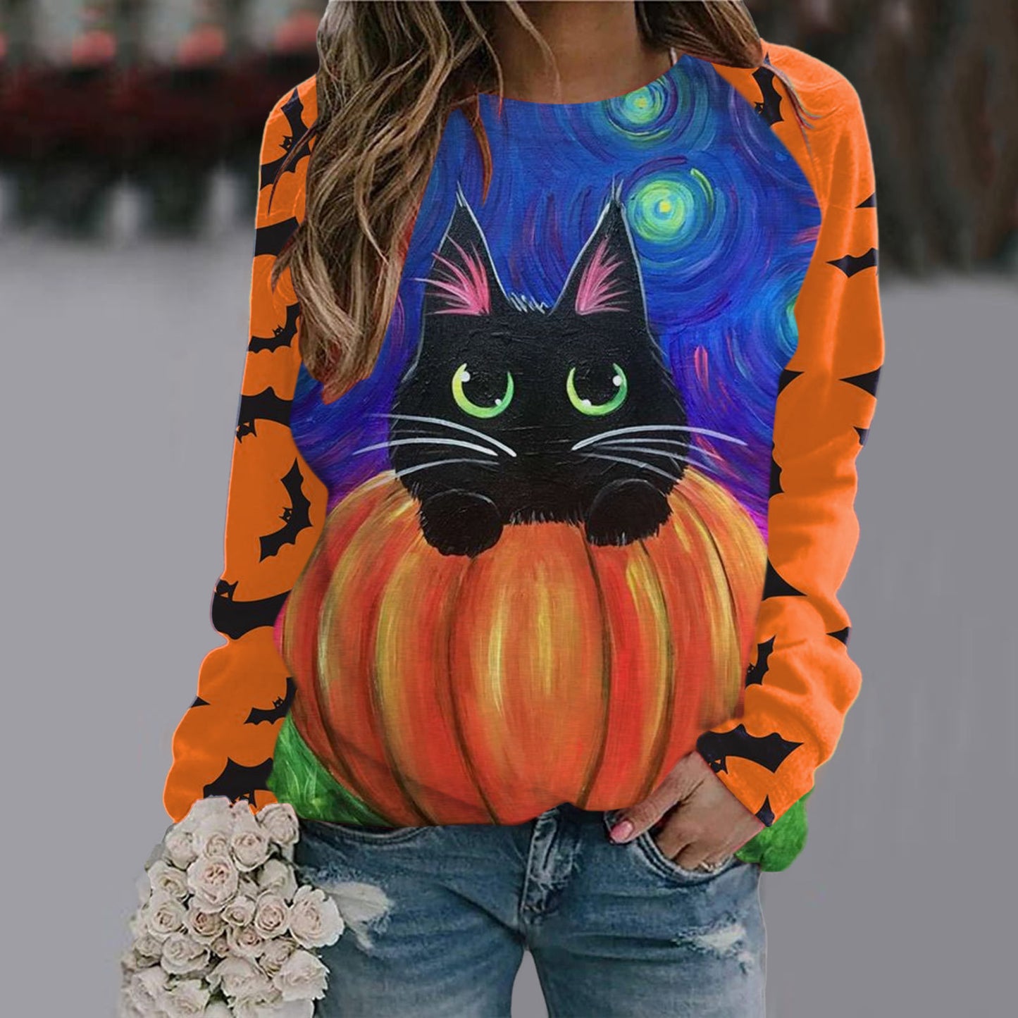 Women's Long Sleeve Spooky T-shirt