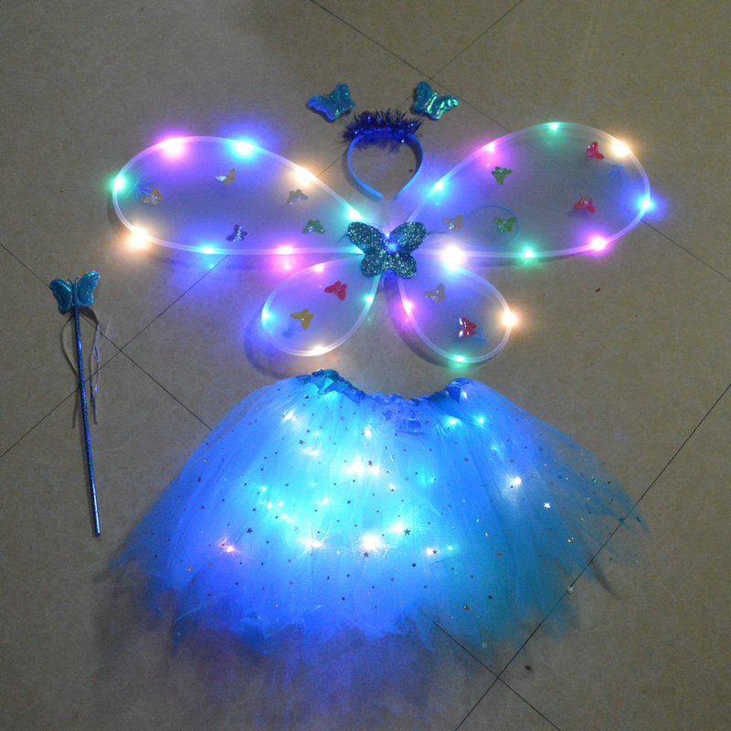 Glowing Butterfly costume 4-piece Set