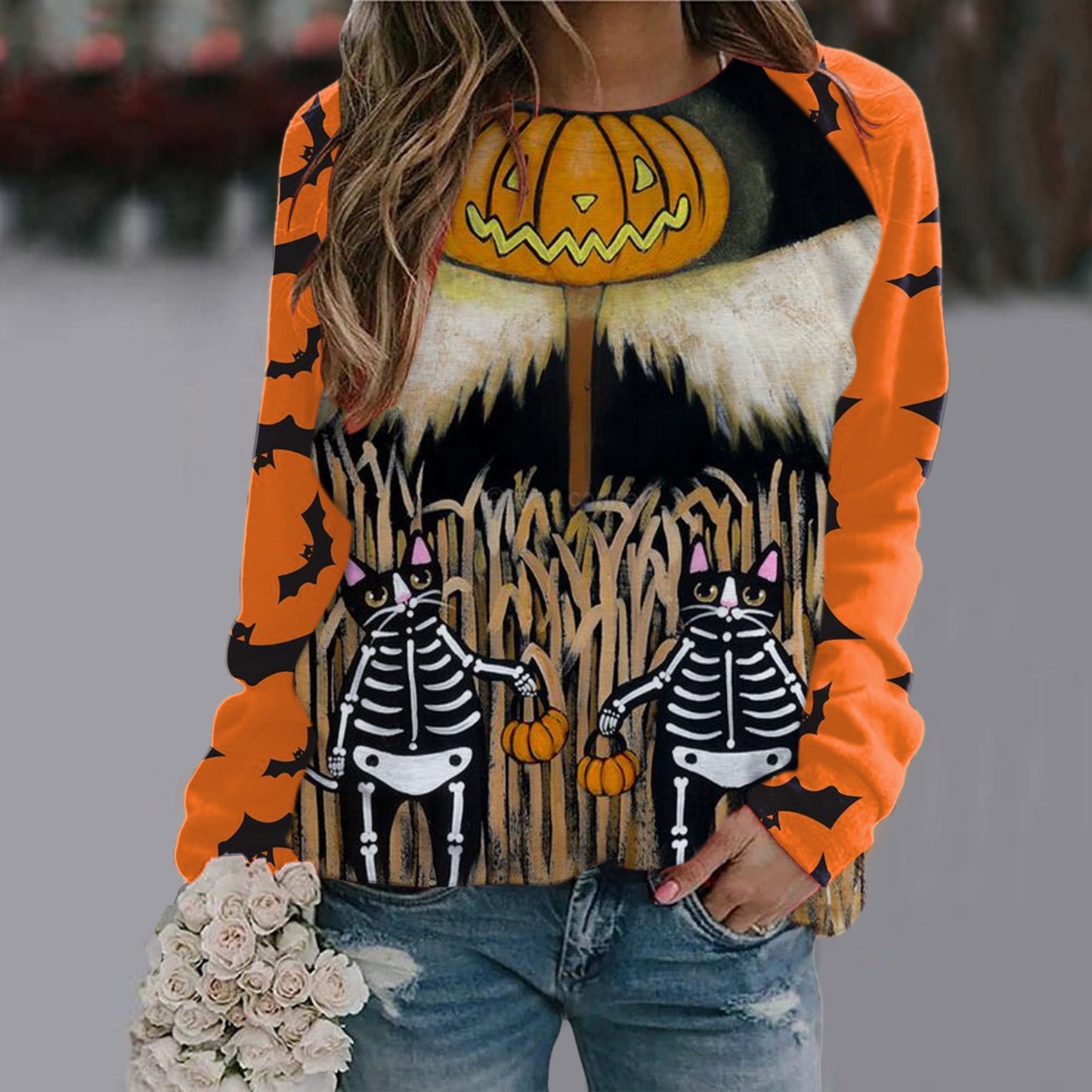 Women's Long Sleeve Spooky T-shirt